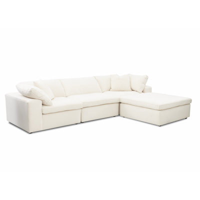 Ramona 133" Wide Right Hand Facing Stationary Sectional with Ottoman by Joss and Main