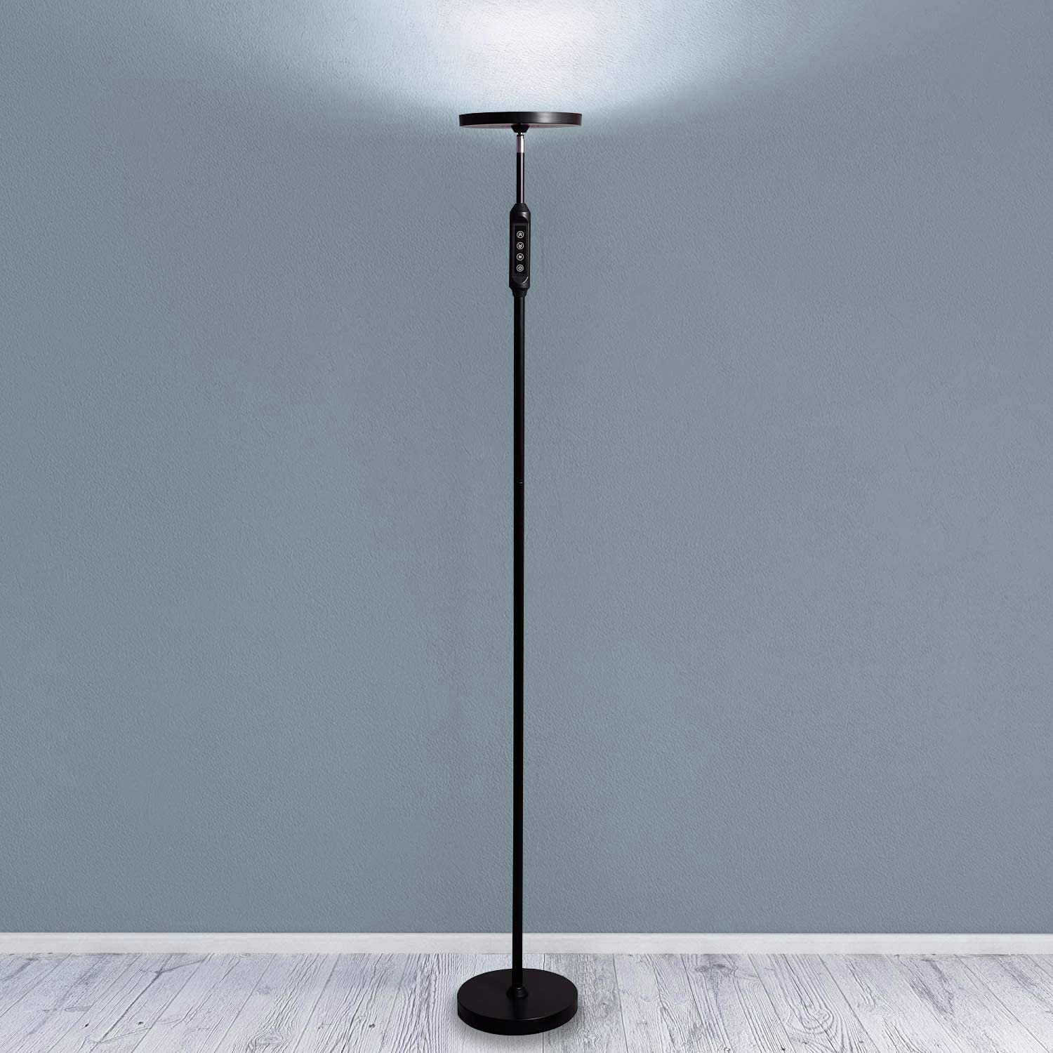Linkind 24W Dimmable LED Torchiere Floor Lamp with Remote and Touch Control 5 Color Temperatures & Brightness Standing Tall Lamp Super Bright Pole Uplight for Living Room Bedroon Office