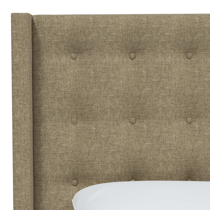Joss and Main Harcourt Upholstered Solid Wood Wingback Headboard