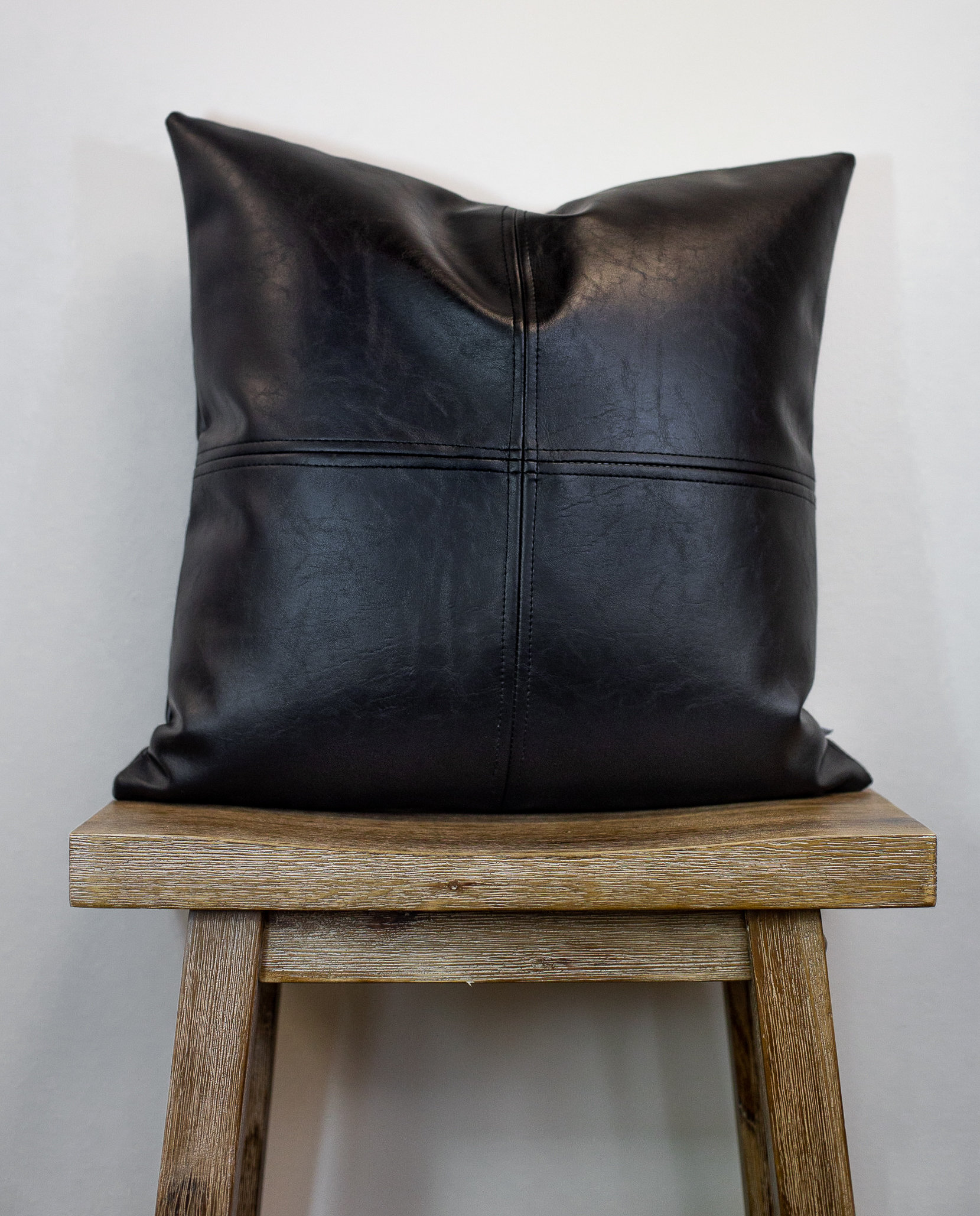 leather pillow cover