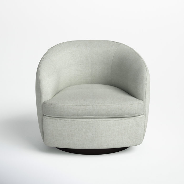 Joss and Main Marcy 34" Wide Polyester Swivel Barrel Chair