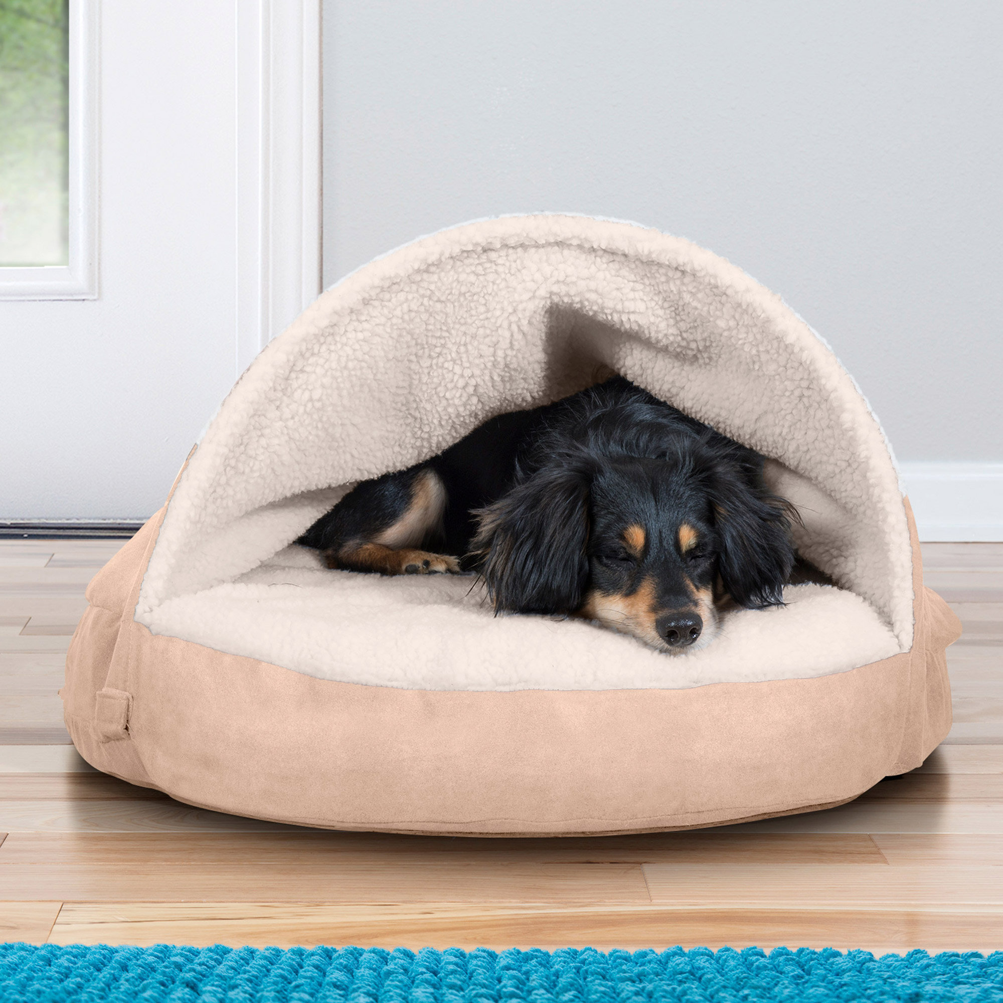 white dog bed frame