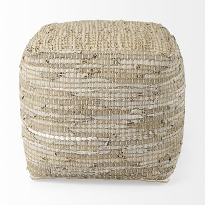 Wilfred 0H Leather And Jute Pouf by Joss and Main