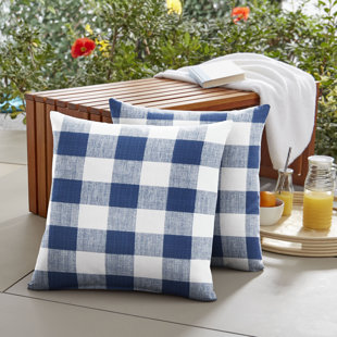 blue buffalo check throw pillows