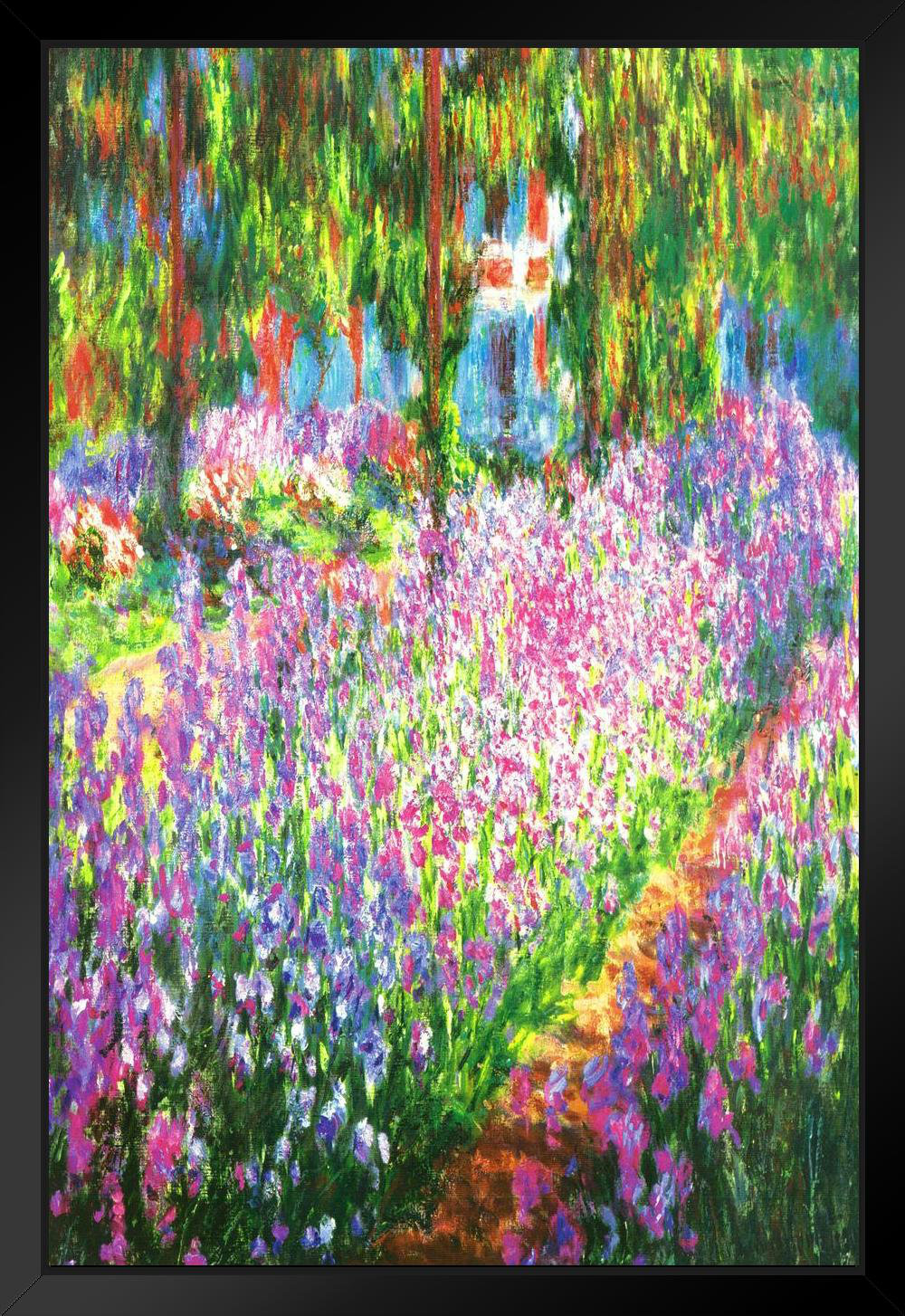 Vault W Artwork Claude Monet Irises In Monets Garden Impressionist Art Posters Claude Monet Prints Nature Landscape Painting Claude Monet Canvas Wall Art French Wall Decor Monet Black Wood Framed Poster 14X20 - Picture Frame Print | Wayfair