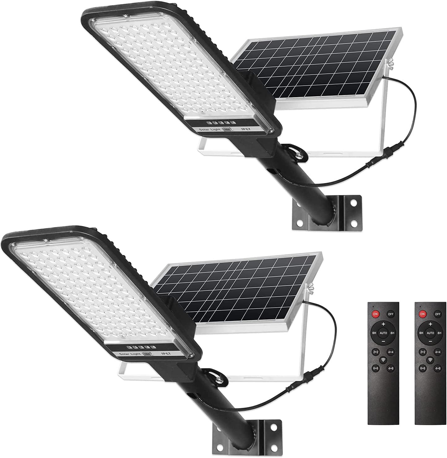 100 LEDs Solar Street Lights Outdoor Flood Light Motion Sensor Security Light 