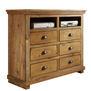 Lockridge 6 Drawer 48'' W Solid Wood Dresser