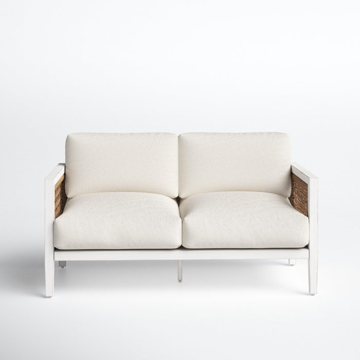 Joss and Main Eva 59" Wide Outdoor Loveseat with Cushions