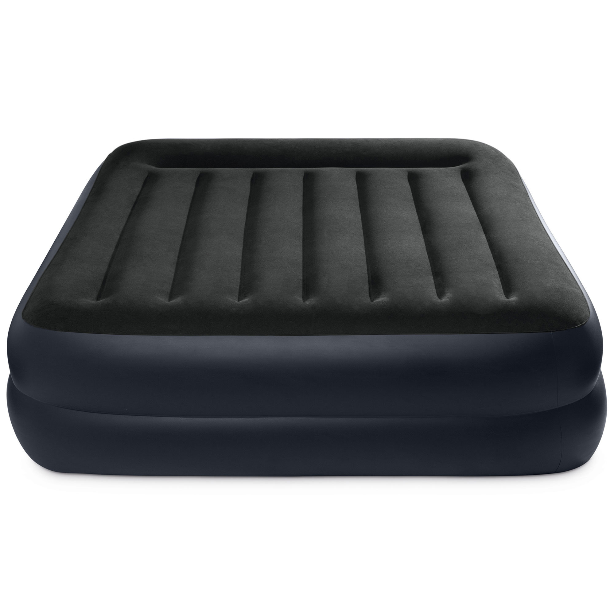 intex dura beam plus series mid rise queen air bed mattress with built in pump