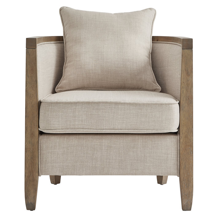 One Allium Way Johan 29" Wide Linen Barrel Chair