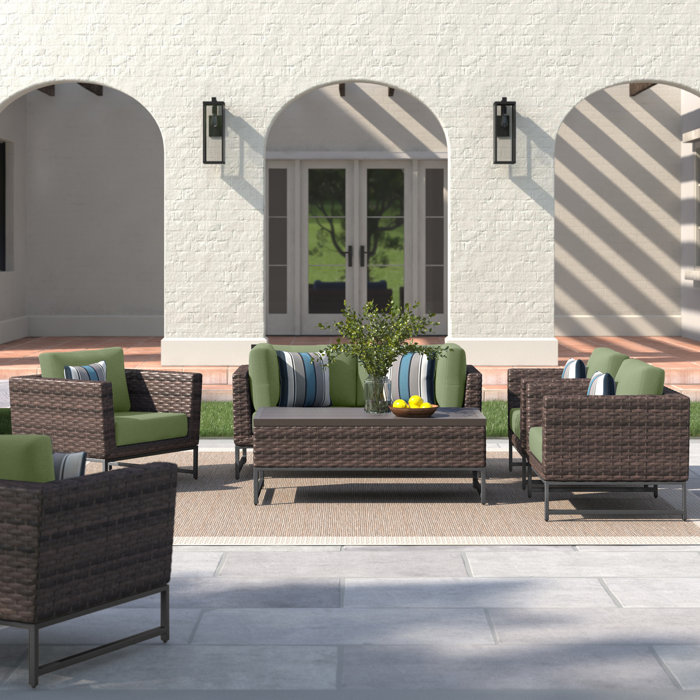 Joss and Main 4 Piece Sectional Seating Group with Cushions