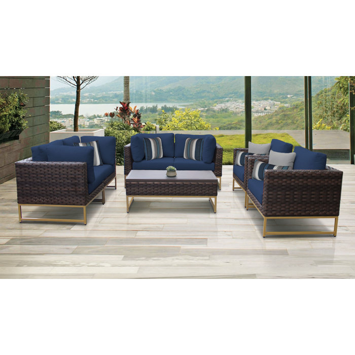 Joss and Main 7 Piece Sectional Seating Group with Cushions
