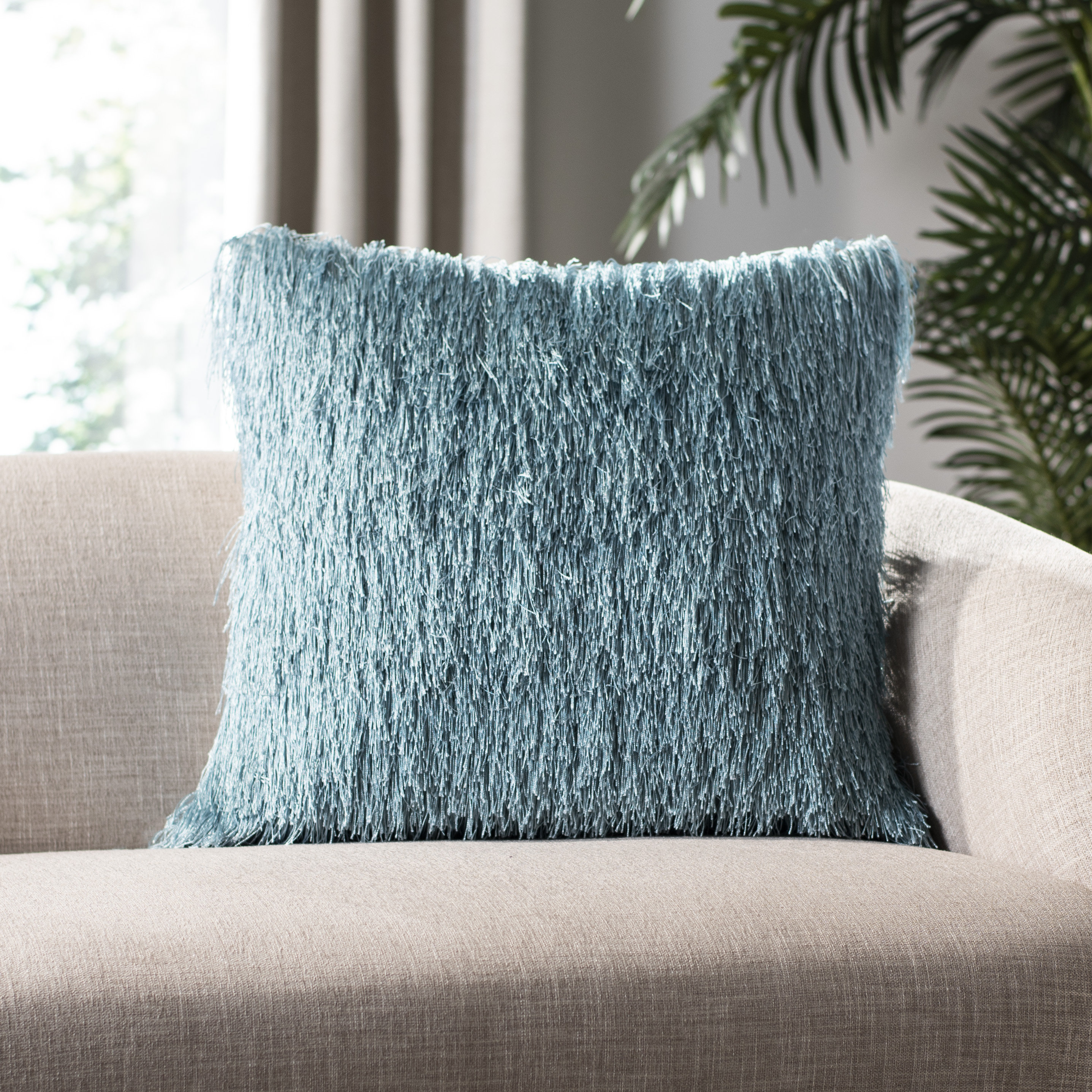 shag throw pillow