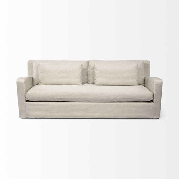 Joss and Main Nessa 92.5" Square Arm Slipcovered Sofa