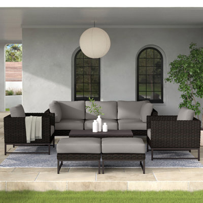 8 Piece Rattan Sofa Seating Group with Cushions by Joss and Main