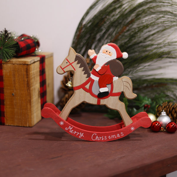 Christmas Wooden Nutcracker Decoration Xmas Ornament Centrepiece Rocking Horse
