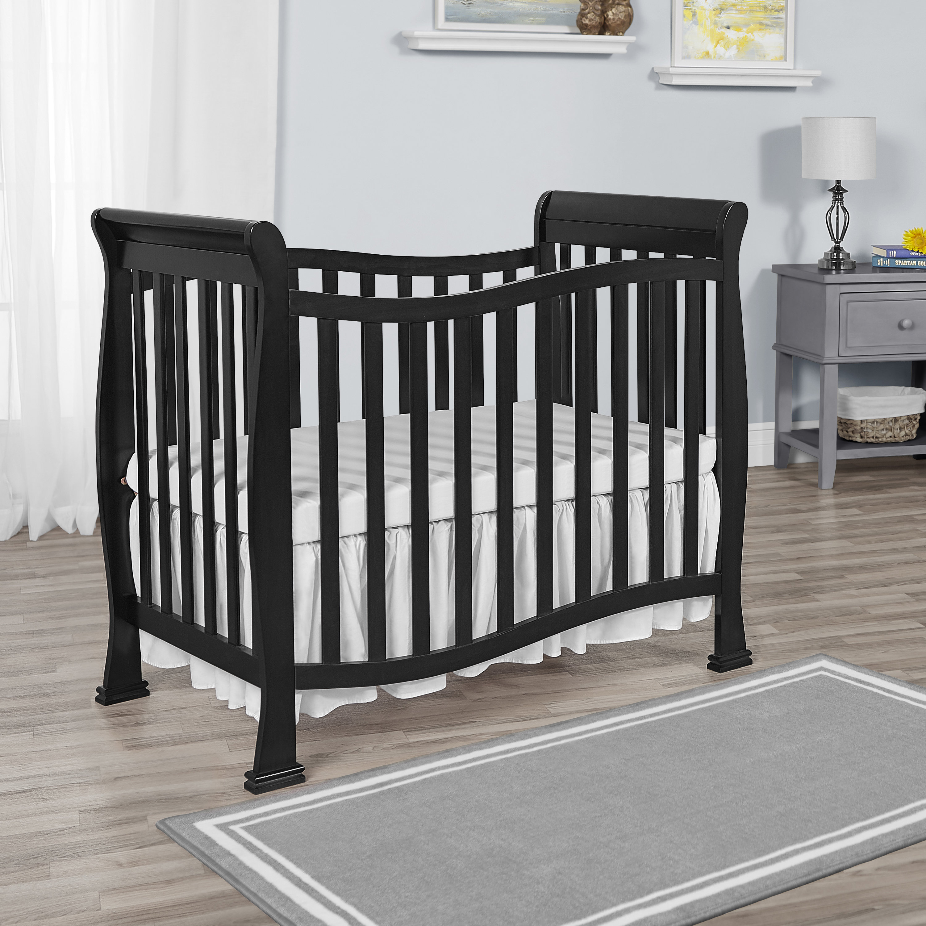black sleigh crib