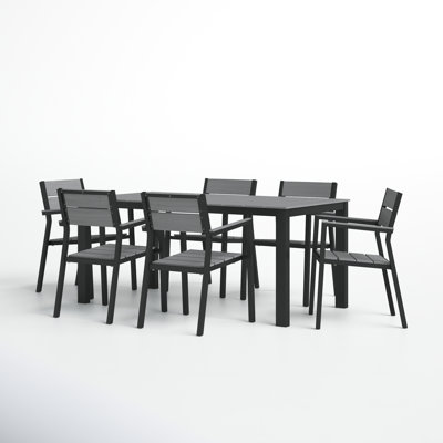 Roberto Rectangular 6 - Person Aluminum Dining Set by Joss and Main