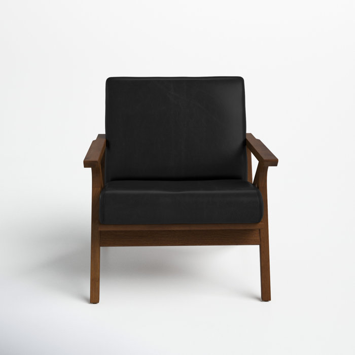 Joss and Main Estella 28.5" Wide Full Grain Leather Lounge Chair