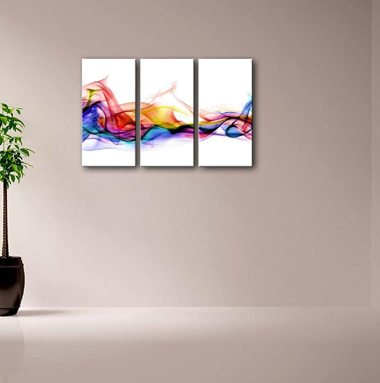 Colourful Modern Art Prints Set of 3 Rainbow Inspired Abstract Wall Art