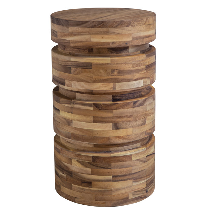Joss and Main Pippin Solid Wood Drum Coffee Table