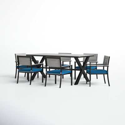 Abby Rectangular 6 - Person 78.74" Long Dining Set with Cushions by Joss and Main