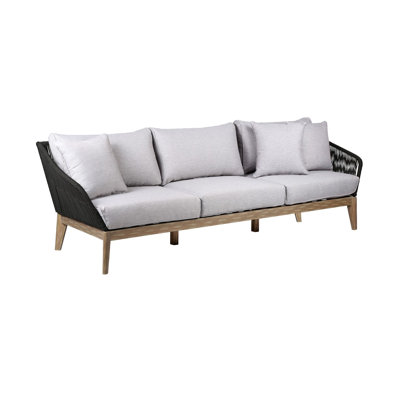 Xena Indoor Outdoor Sofa With Woven Arms And Cushions by Joss and Main