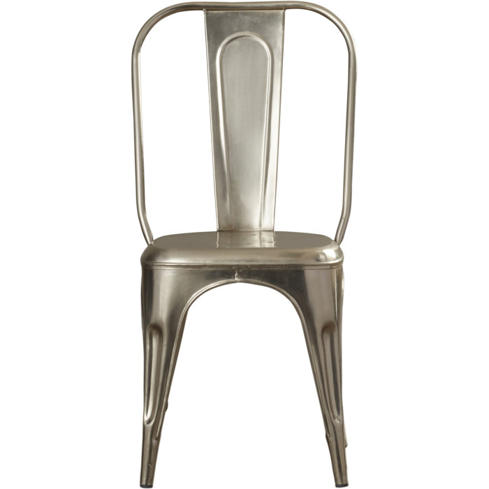 Joss and Main Perry Metal Queen Anne Back Side Chair in Silver