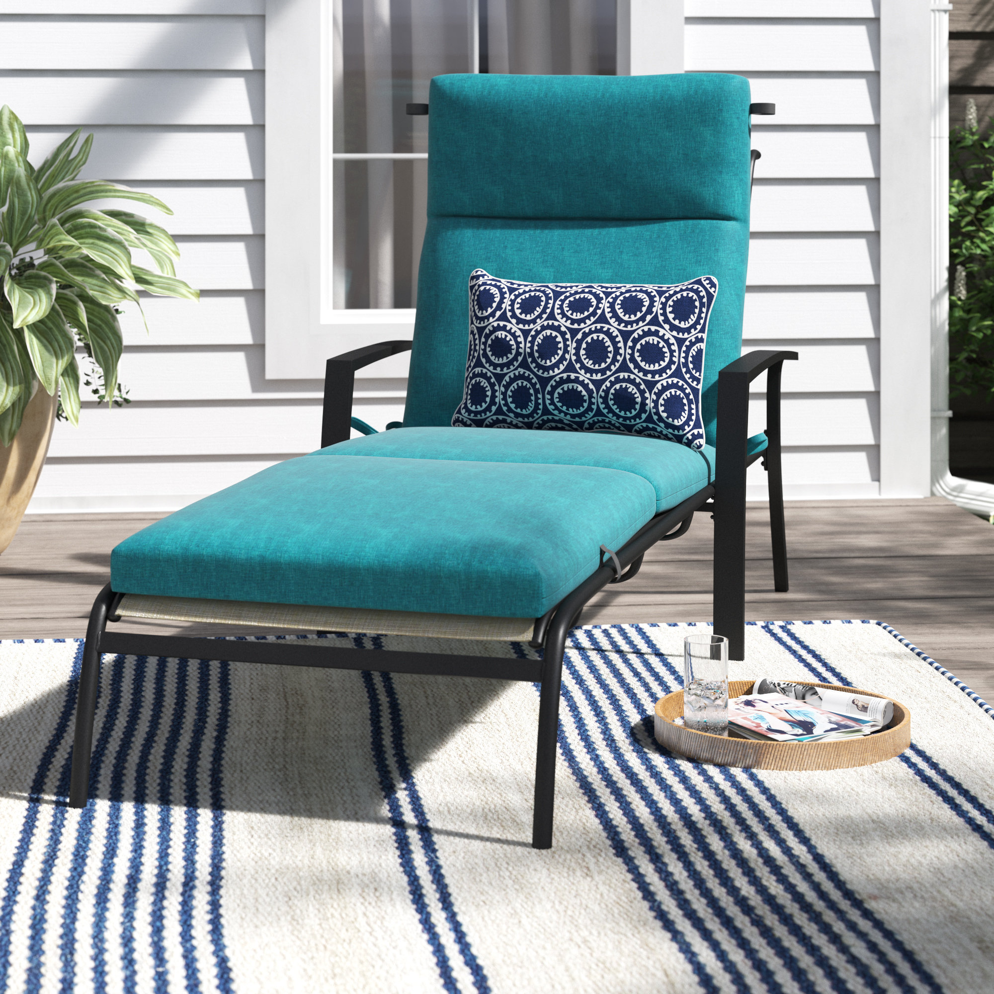 Mainstays Double Chaise Lounger Stripe Seats 2