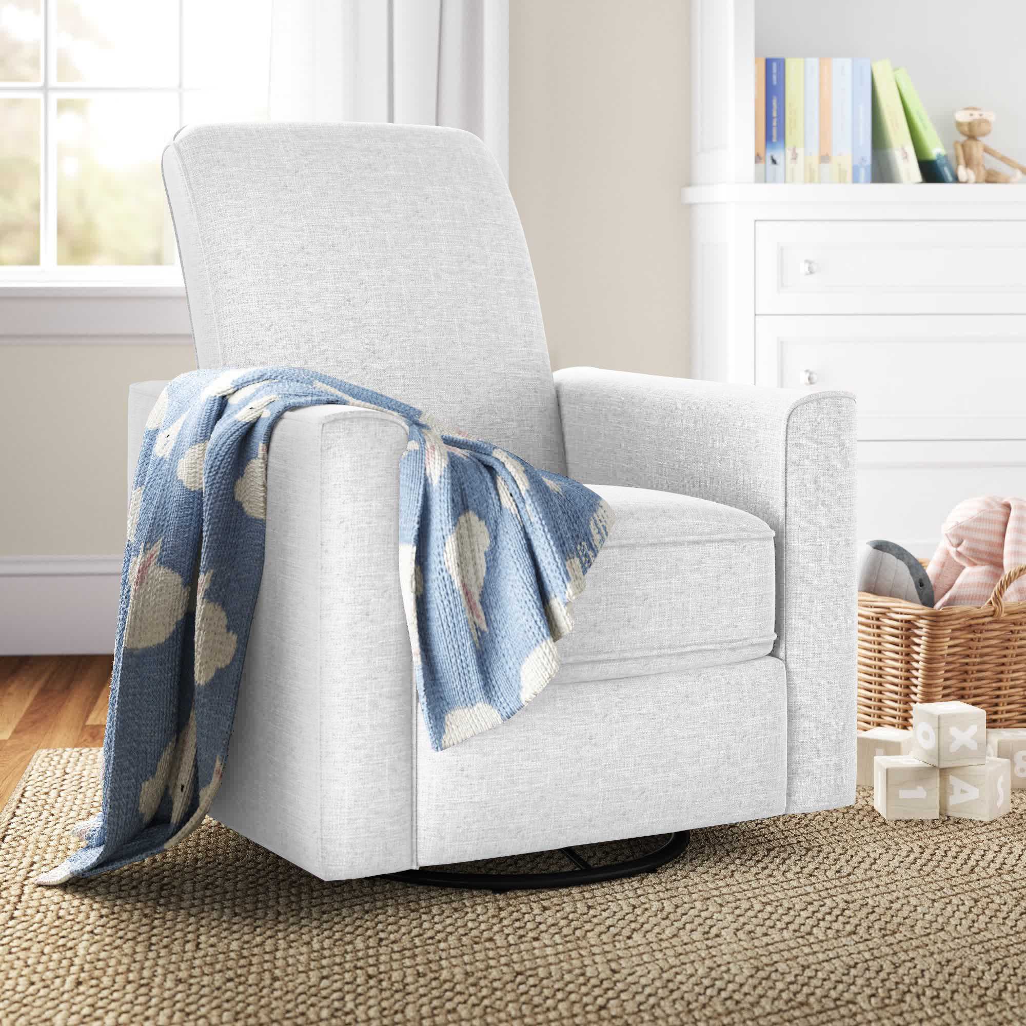 white nursery glider