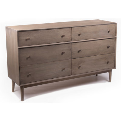 Okehampt 6 Drawer 60" W Solid Wood Double Dresser by Joss and Main