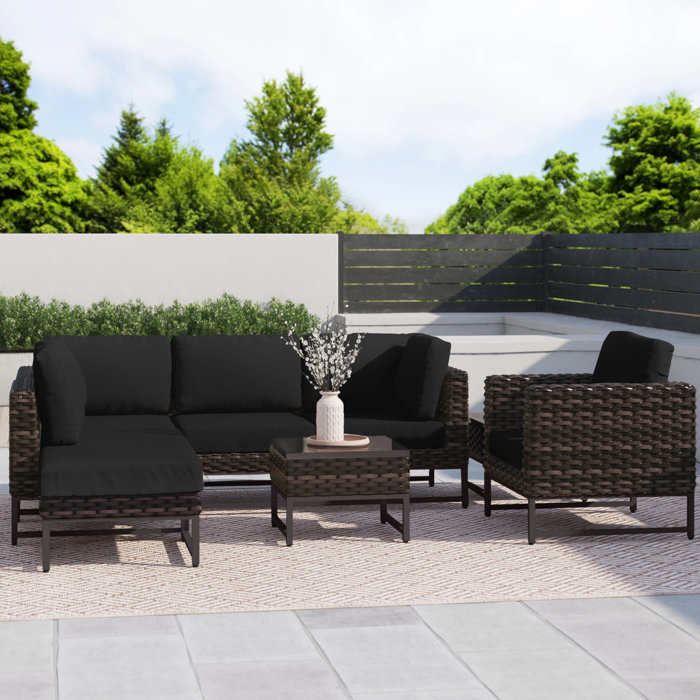Joss and Main 8 Piece Sectional Seating Group with Cushions
