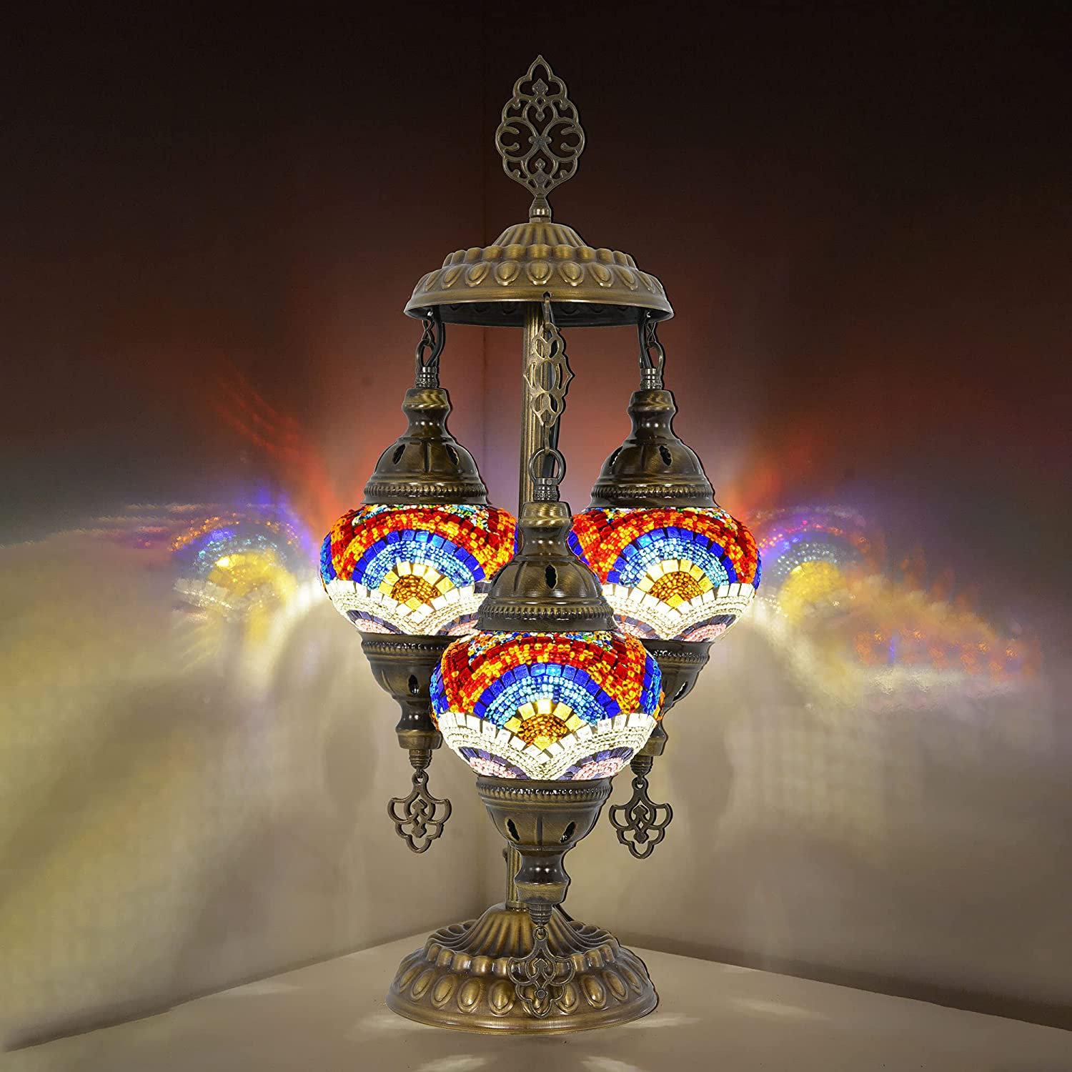 Handmade Turkish Mosaic Table Lamp Turkish Lamp Lighting for Bedroom and Livingroom Led Bulb with Gift Box Decorative Moroccan Lamp