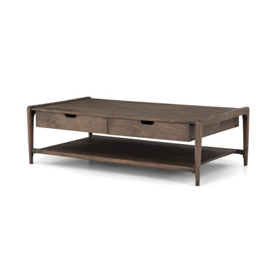 Marlowe Solid Wood 4 Legs Coffee Table with Storage by Foundstone