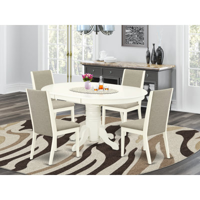 Seguin 7 - Piece Butterfly Leaf Solid Rubberwood Dining Set