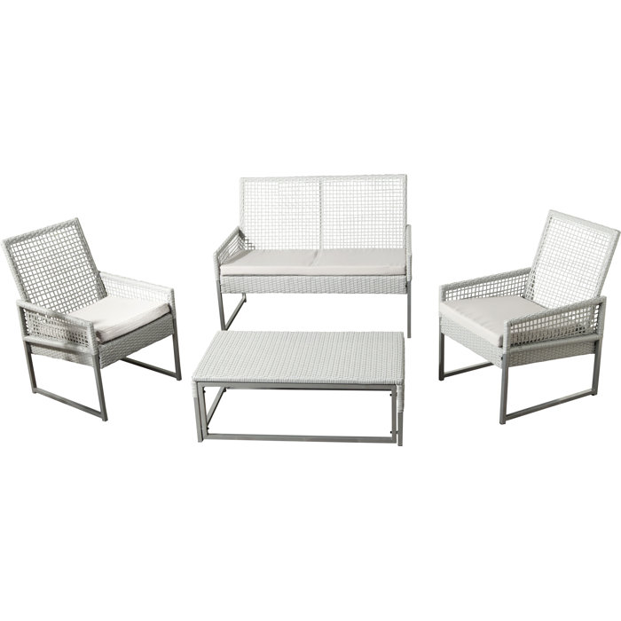 Joss and Main Catarina Wicker 4 Person Seating Group