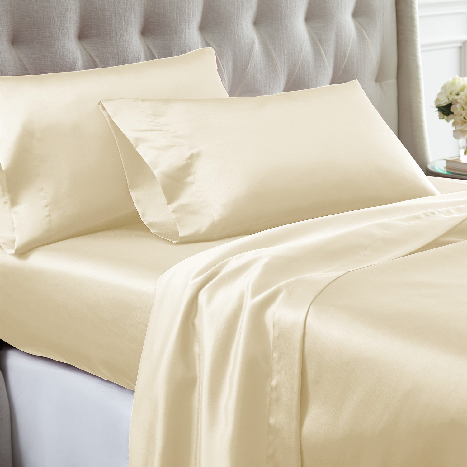 silk bed sheets and pillowcases