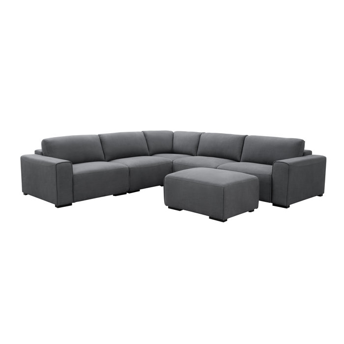 Joss and Main Alice 121" Wide Symmetrical Corner Sectional with Ottoman