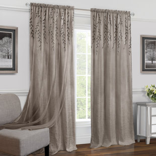 Modern Sheer Curtains Living Room Window Black Out Curtains Woven Screen LP 