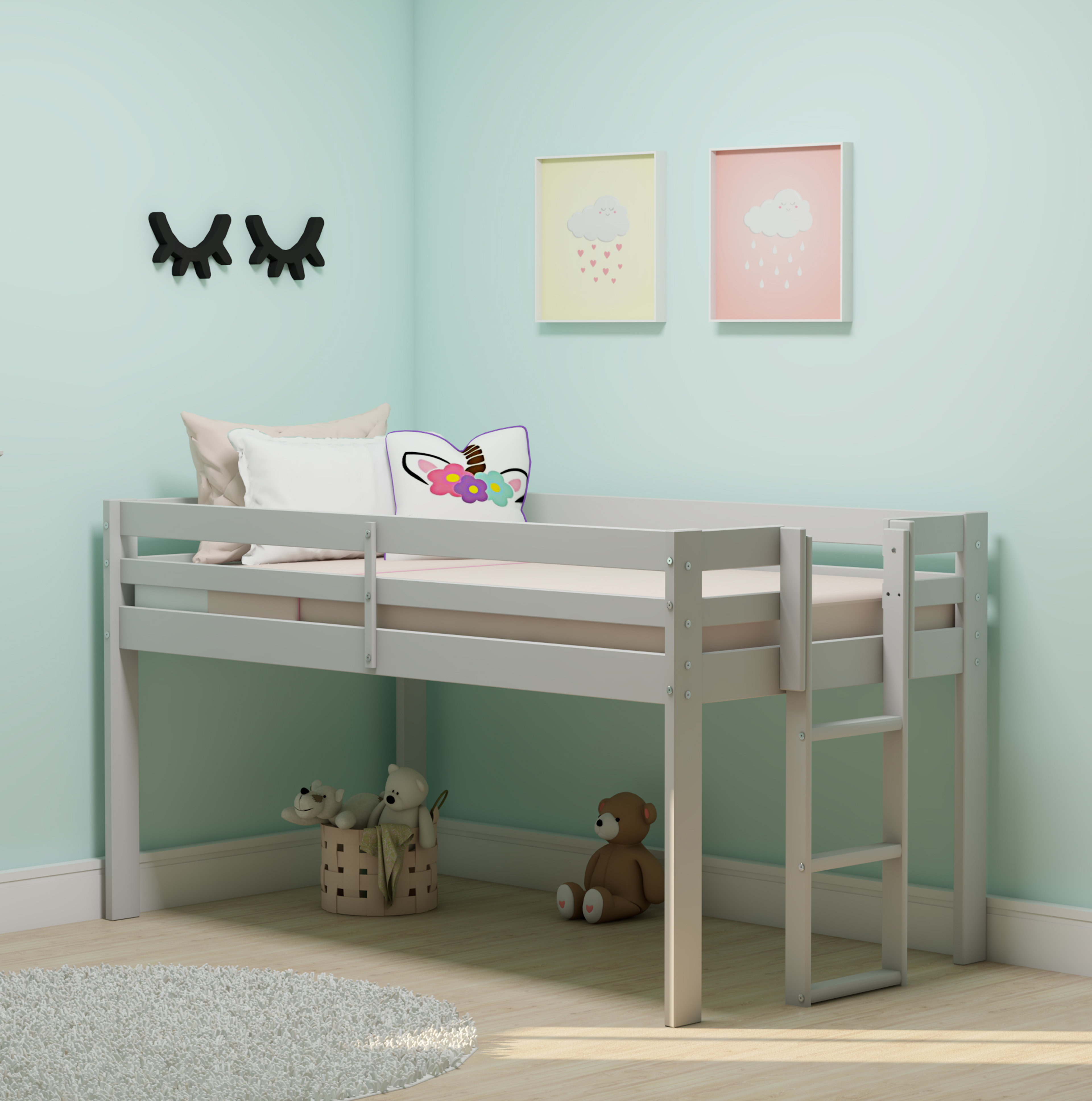 wood junior loft bed