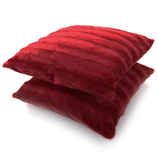 fluffy red pillows