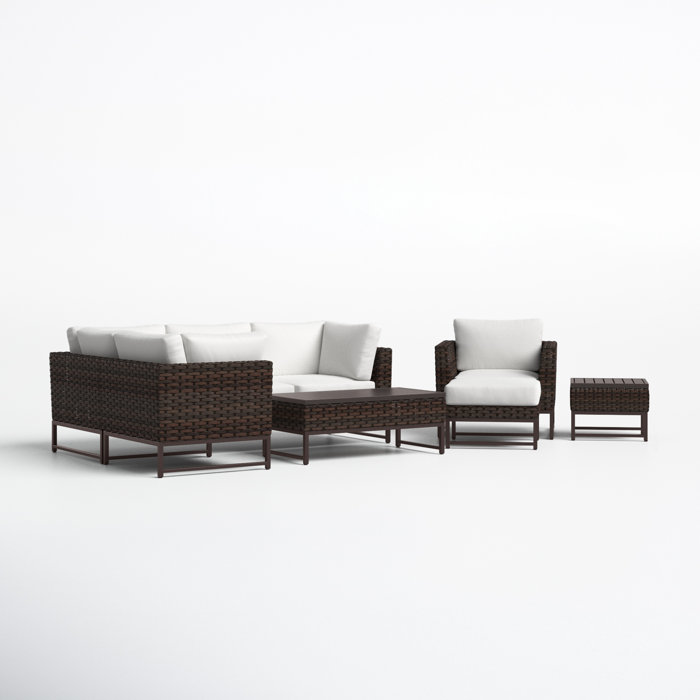 Joss and Main Nauvoo 8 Piece Rattan Sectional Seating Group with Cushions