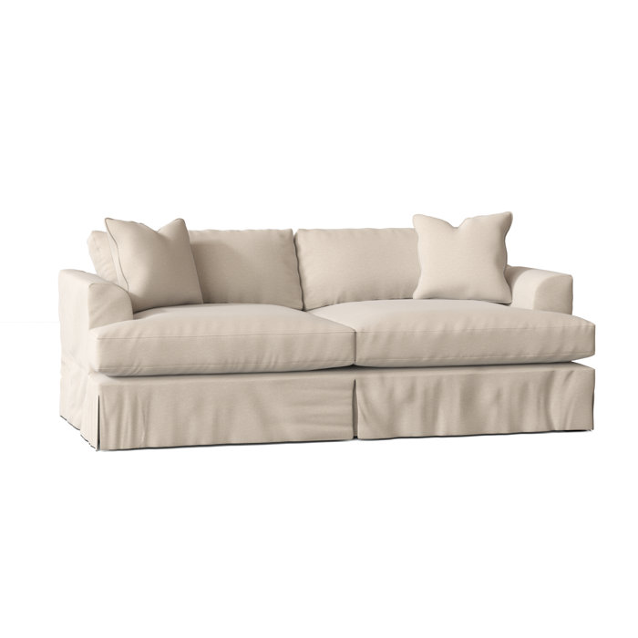 Wayfair Custom Upholstery Lucia 93" Recessed Arm Slipcovered Sofa with Reversible Cushions