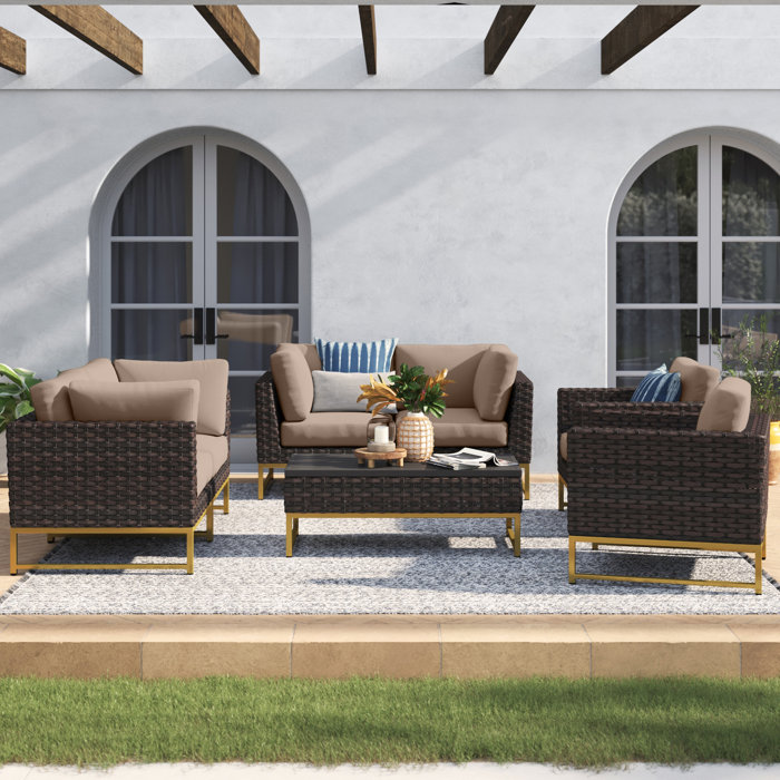 Joss and Main 7 Piece Sectional Seating Group with Cushions