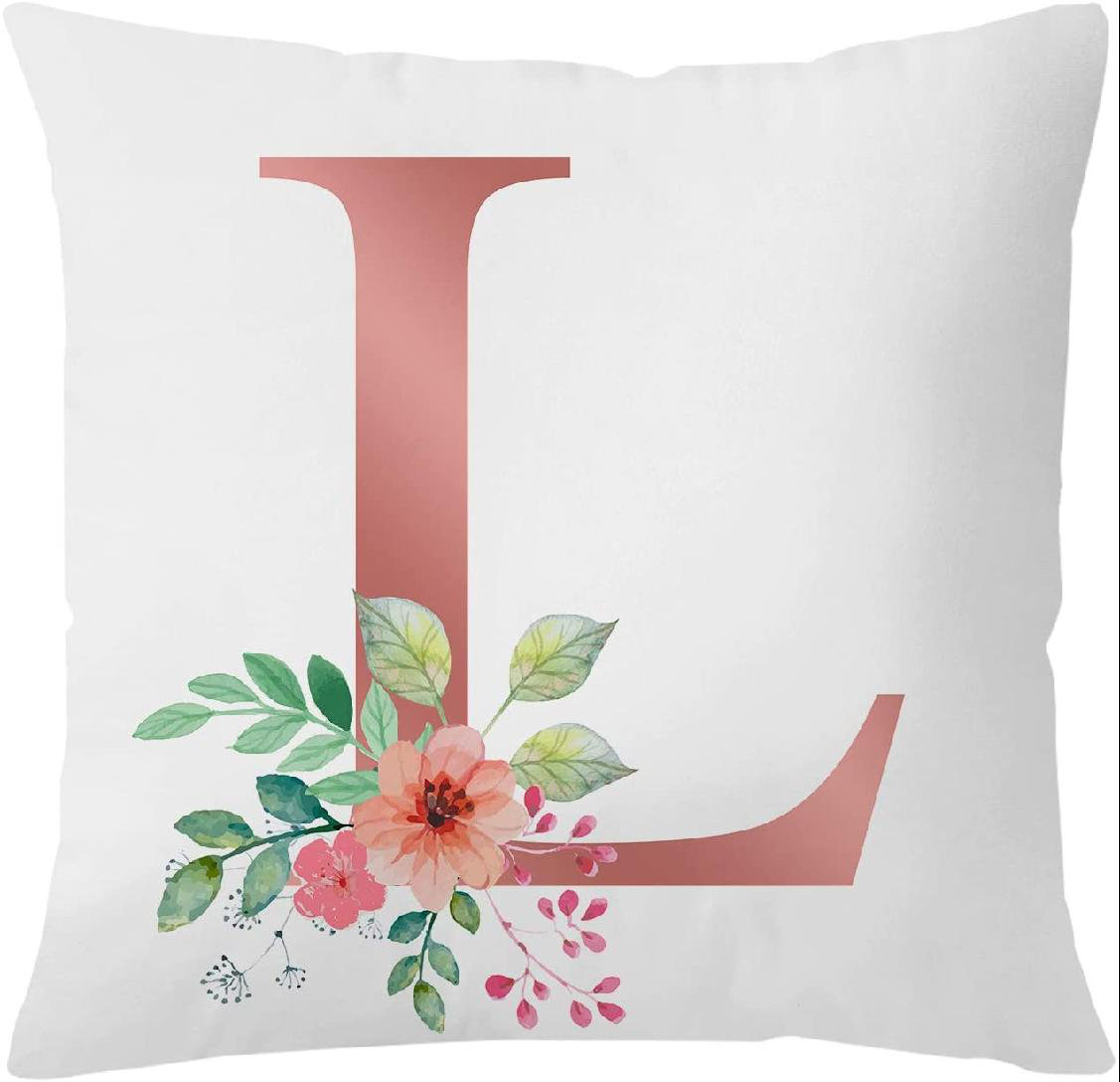Letter Alphabet Cotton Linen Fashion Pillowcase Decorative Pillows Cushion 