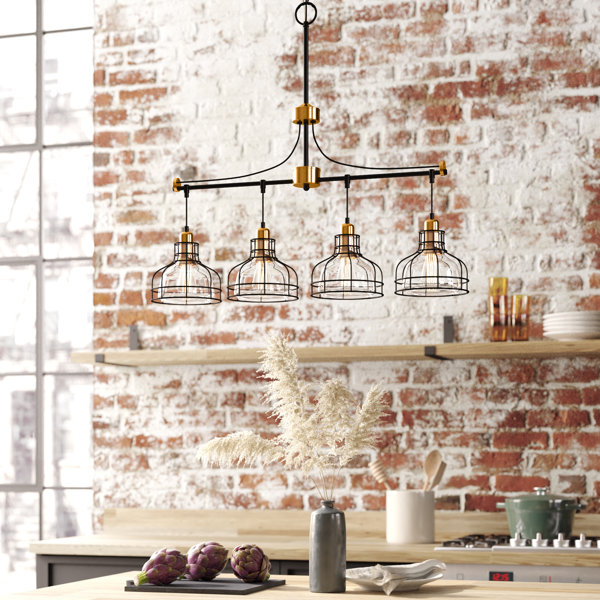 Eddie 4 - Light Kitchen Island Linear Pendant