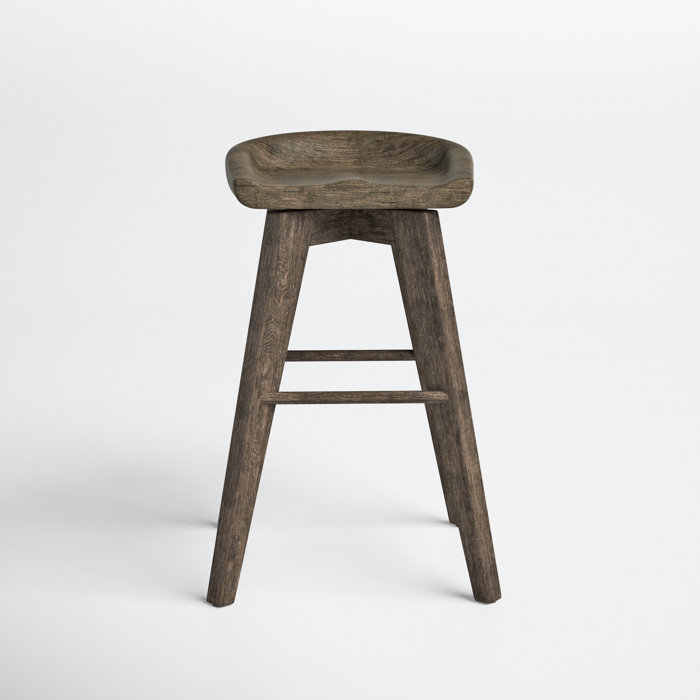 Joss and Main Ella Swivel Solid Wood 13.25" Short Stool