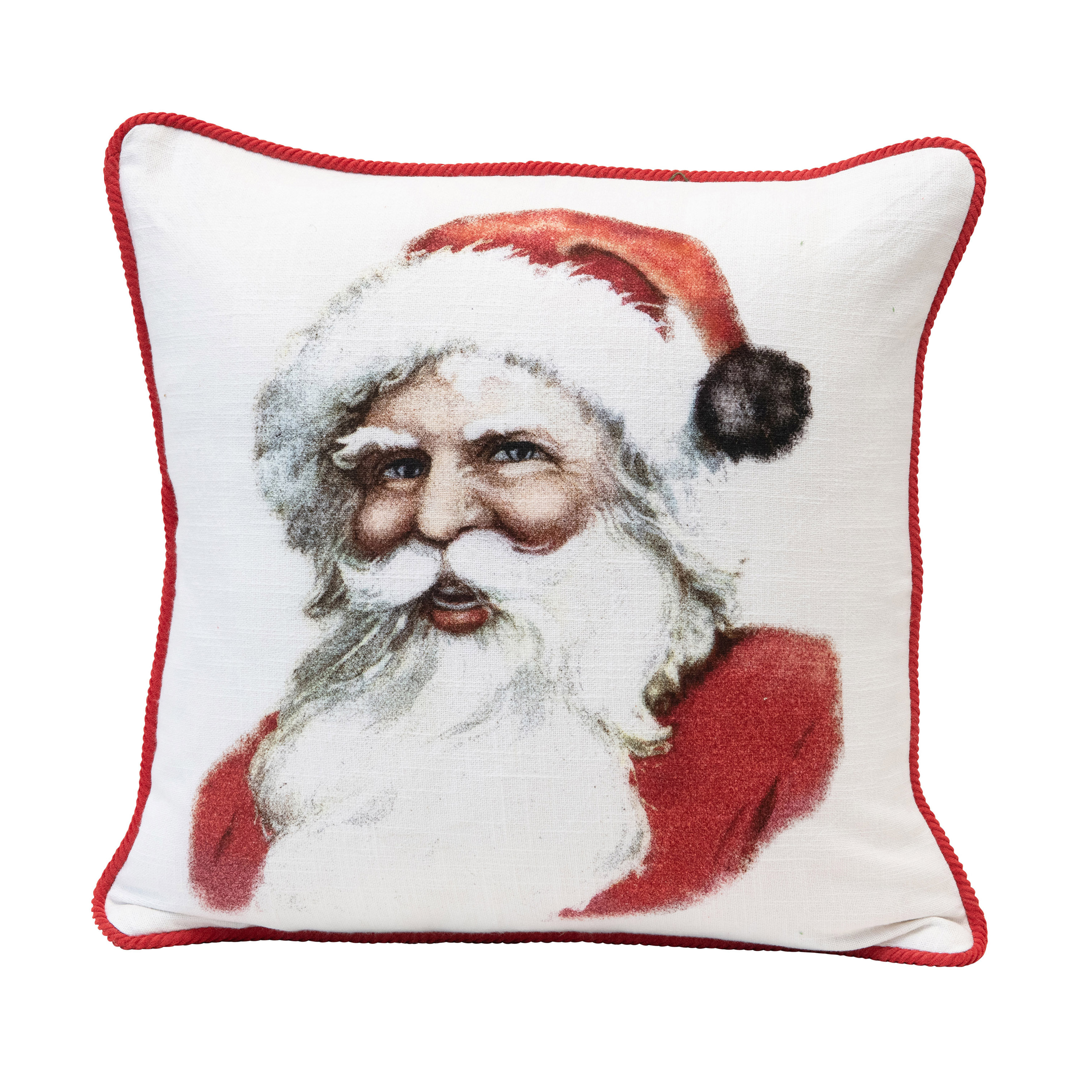 Multicolor Santa Is Watching Funny Christmas Throw Pillow 18x18 