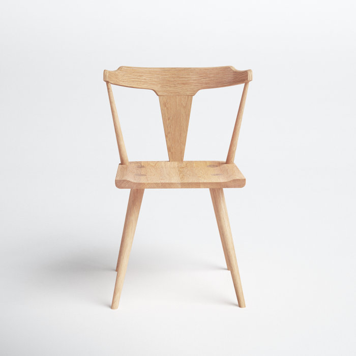 Joss and Main Lessie Solid Wood Slat Back Side Chair in Sandy Oak