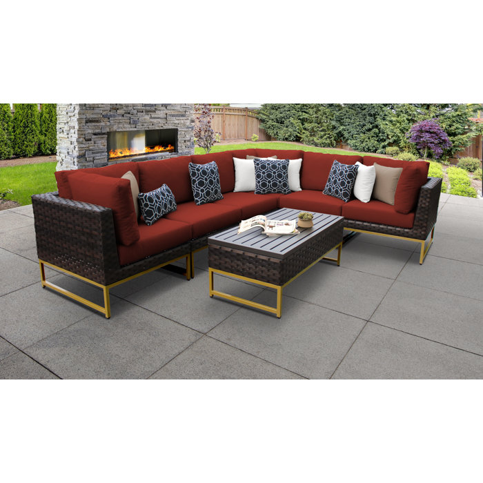 Joss and Main 7 Piece Sectional Seating Group with Cushions